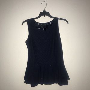 Dark blue flare sleeveless shirt